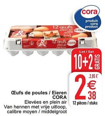Cora Oeufs de poules - eieren cora aanbieding