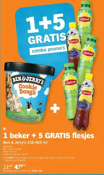 Albert Heijn 1 Beker + 5 gratis flesjes ben & jerry's 438-465ml aanbieding