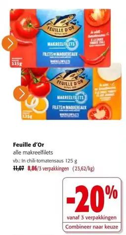 Colruyt Feuille d'Or alle makreelfilets aanbieding