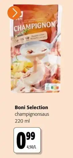 Colruyt boni selection champignonsaus aanbieding