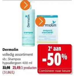 Colruyt Dermolin volledig assortiment aanbieding