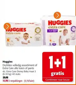 Colruyt Huggies DryNites volledig assortiment of Extra Care alle luiers of pants aanbieding