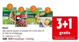 Colruyt Knorr alle warme sauzen in poeder of in brik aanbieding
