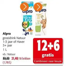 Colruyt Alpro groeidrink Natuur aanbieding