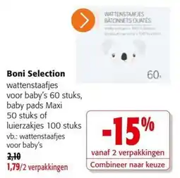 Colruyt Boni Selection wattenstaafjes voor baby's aanbieding