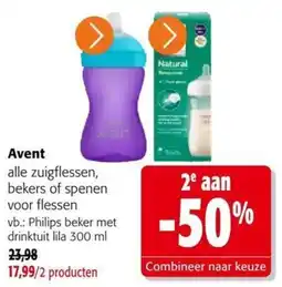 Colruyt Avent alle zuigflessen, bekers of spenen voor flessen aanbieding
