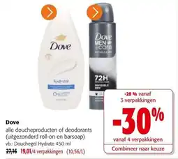 Colruyt Dove alle douche producten of deodorants aanbieding