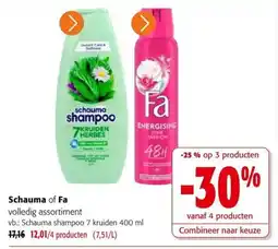 Colruyt Schauma of Fa volledig assortiment aanbieding