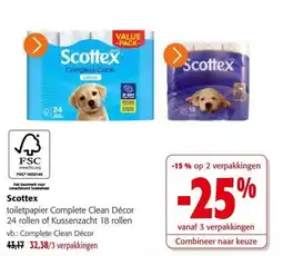 Colruyt Scottex toilet papier Complete Clean Décor aanbieding