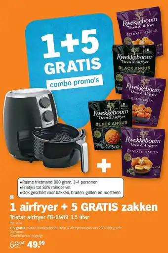Albert Heijn 1 Airfryer + 5 gratis zakken tristar airfryer FR-6989 3.5 liter aanbieding