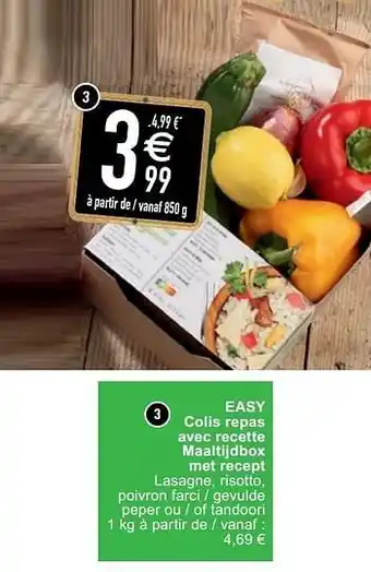 Cora Easy colis repas avec recette maaltijdbox met recept 850 g aanbieding