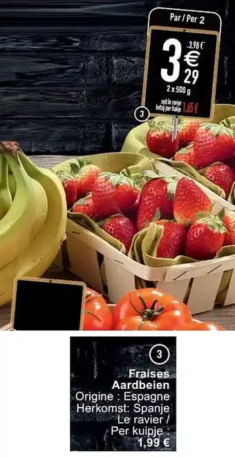 Cora Fraises aardbeien 2x500 g aanbieding