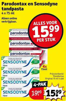 Kruidvat Parodontax en Sensodyne tandpasta aanbieding
