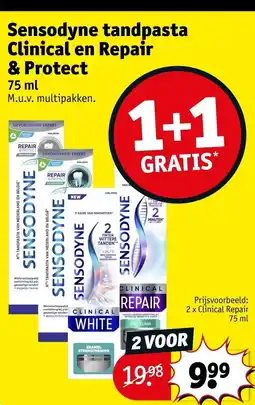 Kruidvat Sensodyne tandpasta Clinical en Repair & Protect aanbieding