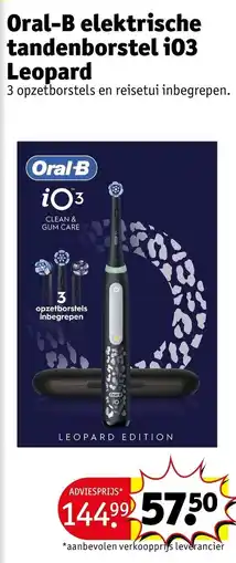 Kruidvat Oral-b elektrische tandenborstel i03 leopard aanbieding