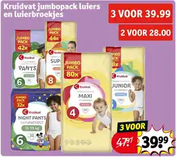Kruidvat Kruidvat jumbopack luiers en luierbroekjes aanbieding