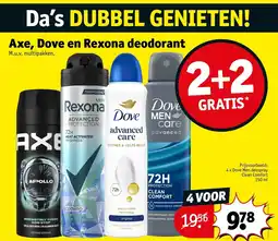 Kruidvat Axe, Dove en Rexona deodorant aanbieding