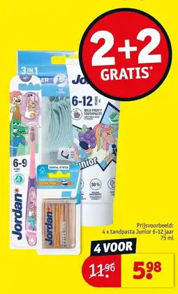 Kruidvat tandpasta junior aanbieding