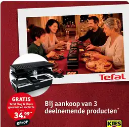 Kruidvat Tefal Plug & Share gourmet en raclette aanbieding