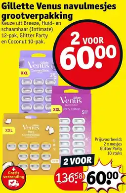 Kruidvat Gillette Venus navulmesjes aanbieding