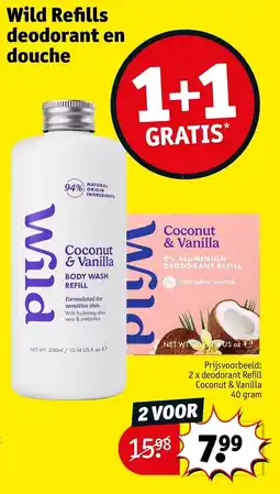 Kruidvat Wild Refills deodorant en douche aanbieding