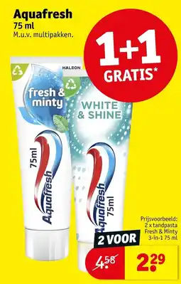 Kruidvat tandpasta aquafresh aanbieding