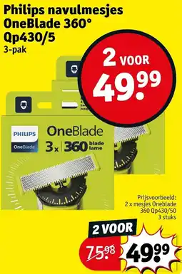 Kruidvat Philips navulmesjes oneblade 360 aanbieding