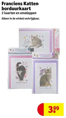 Kruidvat Franiens Katten borduurkaart aanbieding