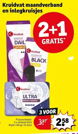 Kruidvat Kruidvat maandverband en inlegkruisjes aanbieding