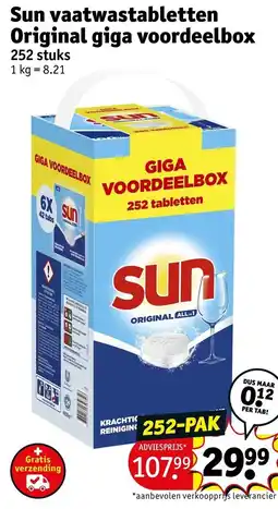 Kruidvat Sun vaatwastabletten original aanbieding