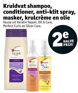 Kruidvat Kruidvat shampoo, conditioner, anti-klit spray, masker, krulcrème en olie aanbieding