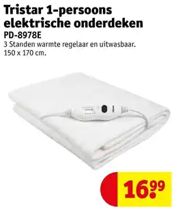 Kruidvat Tristar 1-persoons elektrische onderdeken aanbieding