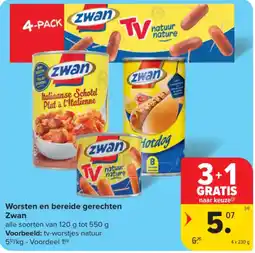 Carrefour Worsten en bereide gerechten Zwan aanbieding
