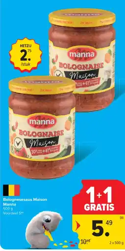 Carrefour Bolognesesaus Maison Manna aanbieding