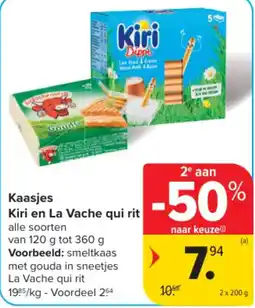 Carrefour Kaasjes Kiri en La Vache qui rit aanbieding