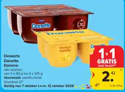 Carrefour Desserts Danette Danone aanbieding