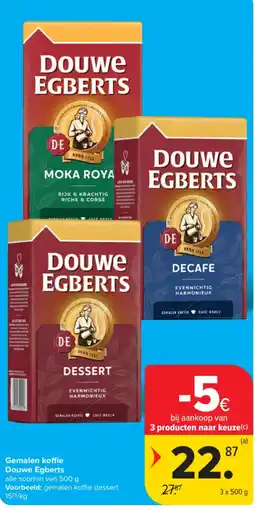 Carrefour Gemalen koffie Douwe Egberts aanbieding