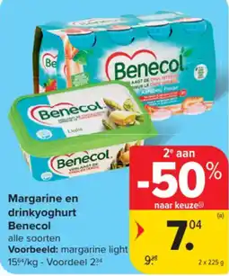 Carrefour Margarine en drinkyoghurt Benecol aanbieding