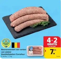 Carrefour Boerenworsten van varken aanbieding