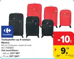 Carrefour Trolleykoffer op 4 wieltjes Mexico aanbieding