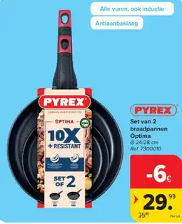 Carrefour Set van 2 braadpannen Optima aanbieding
