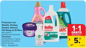 Producten van Woolite, Destop, Airwick, Glassex, Cilit Bang en St Marc