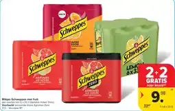 Carrefour Blikjes Schweppes met fruit aanbieding