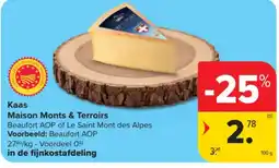 Carrefour Kaas Maison Monts & Terroirs aanbieding