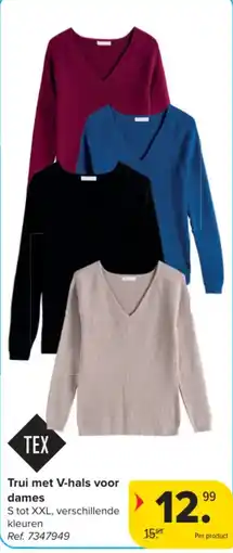 Carrefour Trui met V-hals voor dames aanbieding