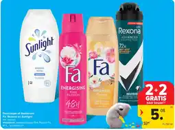 Carrefour Douchegel of deodorant Fa, Rexona en Sunlight aanbieding