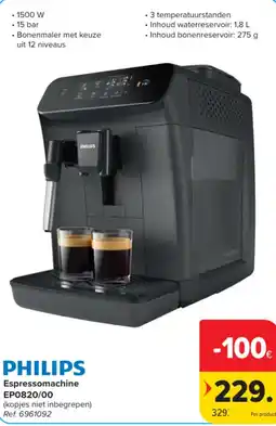 Carrefour Philips espressomachine aanbieding