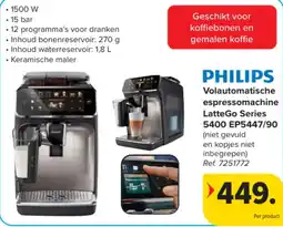 Carrefour Philips volautomatische espressomachine lattego series 5400 aanbieding