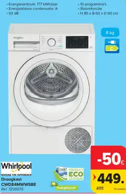 Carrefour Droogkast CWD84MWWSBE aanbieding