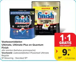 Carrefour Vaatwasmiddelen Ultimate, Ultimate Plus en Quantum Finish aanbieding